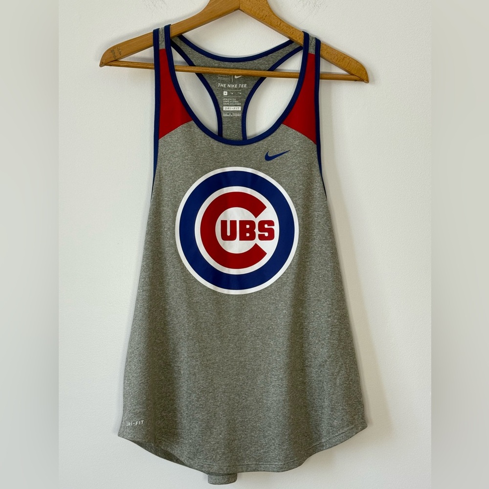 Nike Dri-Fit Chicago Cubs Gray‎ Tank Top with Red and Blue Accents